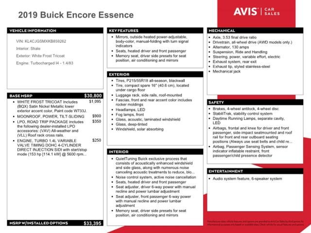 2019 Buick Encore Essence