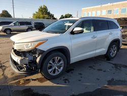 Toyota Highlander salvage cars for sale: 2015 Toyota Highlander XLE