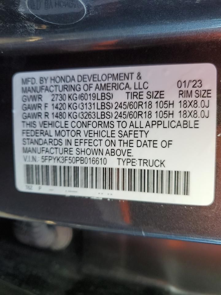 2023 Honda Ridgeline rtl