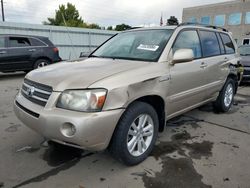 Toyota Highlander salvage cars for sale: 2007 Toyota Highlander Hybrid