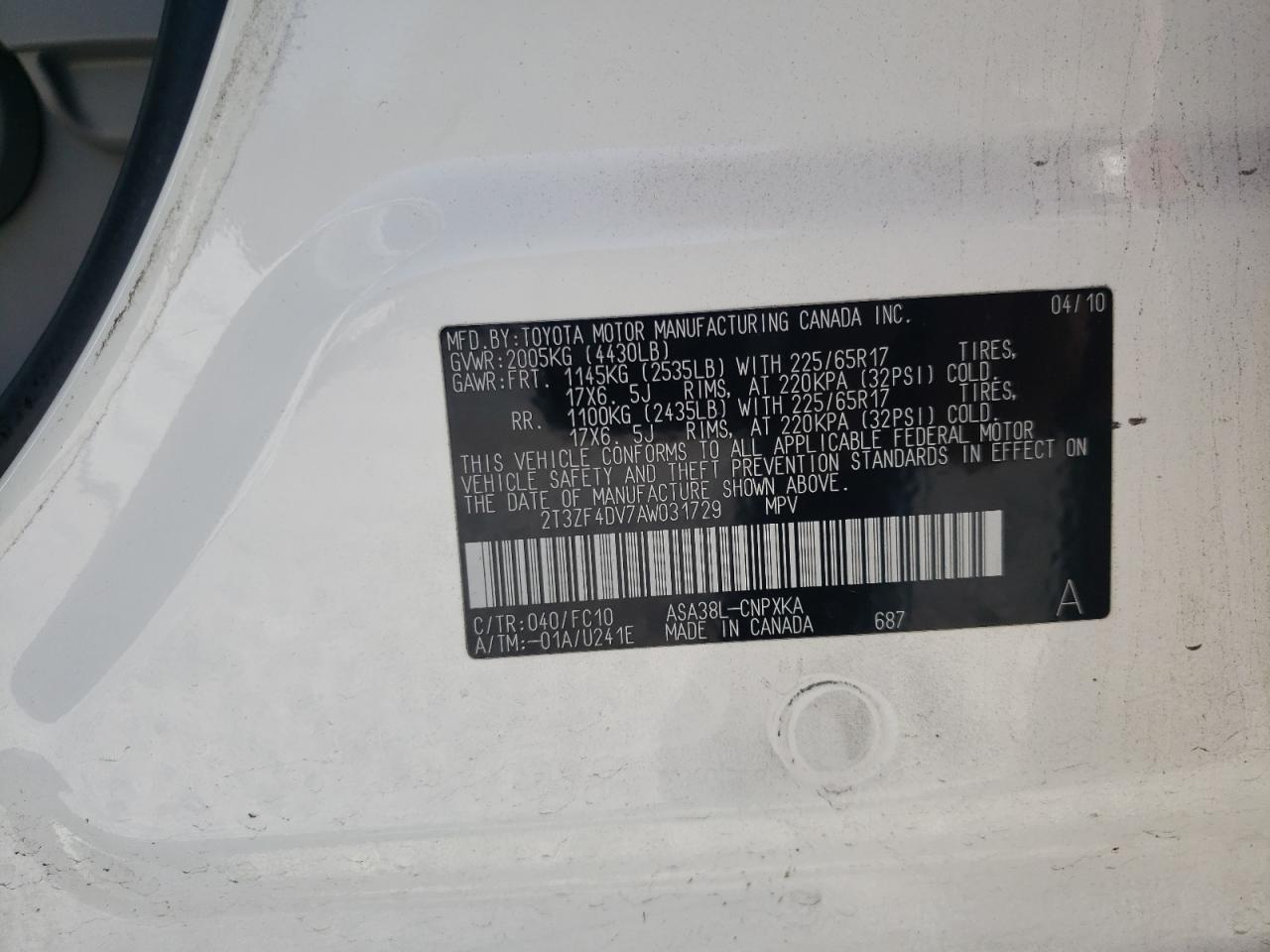 2010 Toyota Rav4 Base