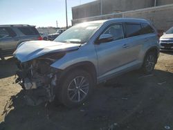 Toyota Highlander salvage cars for sale: 2018 Toyota Highlander SE