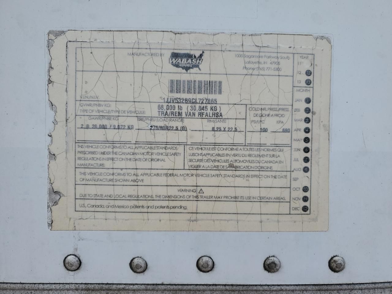 2012 Wabash Reefer