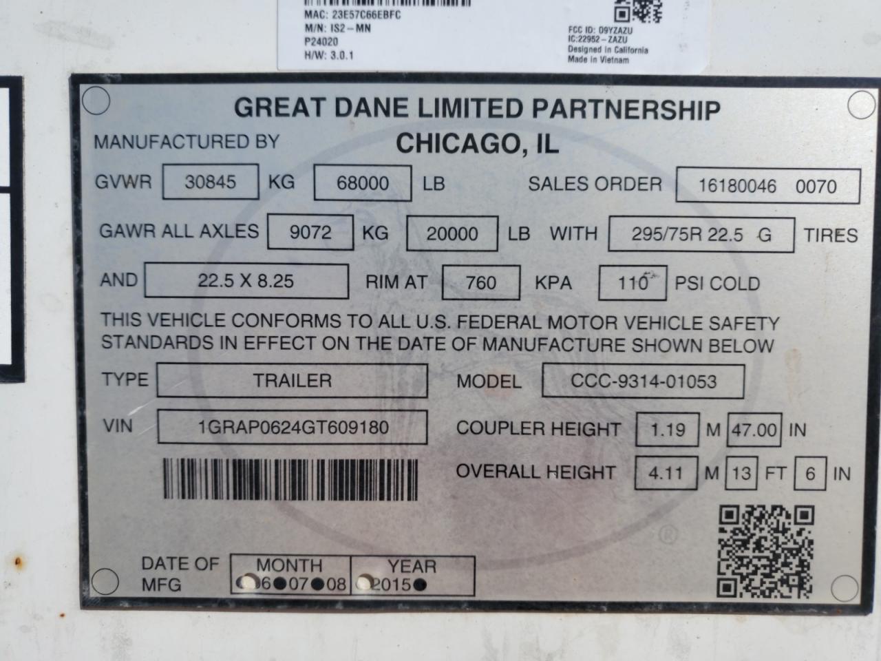 2016 Great Dane Van-(DRY F