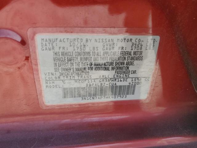 2017 Niss Versa 1.6 sv