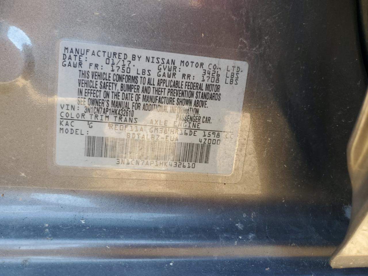 2017 Nissan Versa s