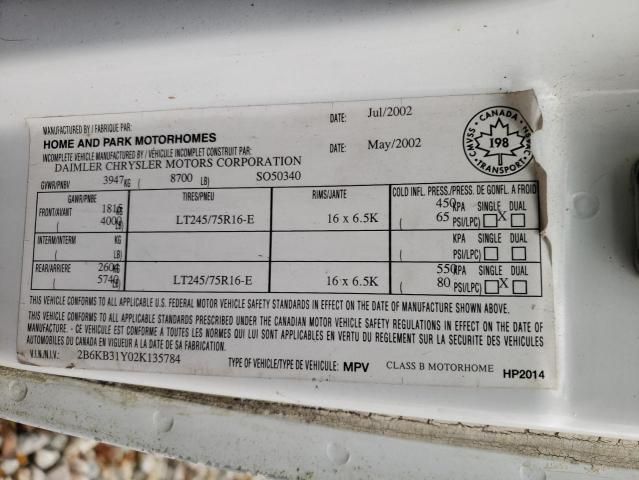 2002 Dodge RAM Van B3500
