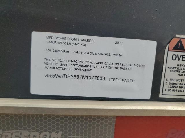 2022 Freedom Enclosed Cargo Trailer