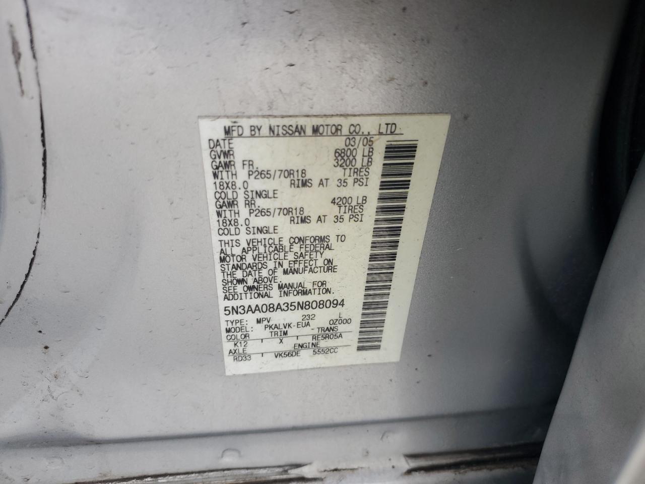 2005 Infiniti Qx56