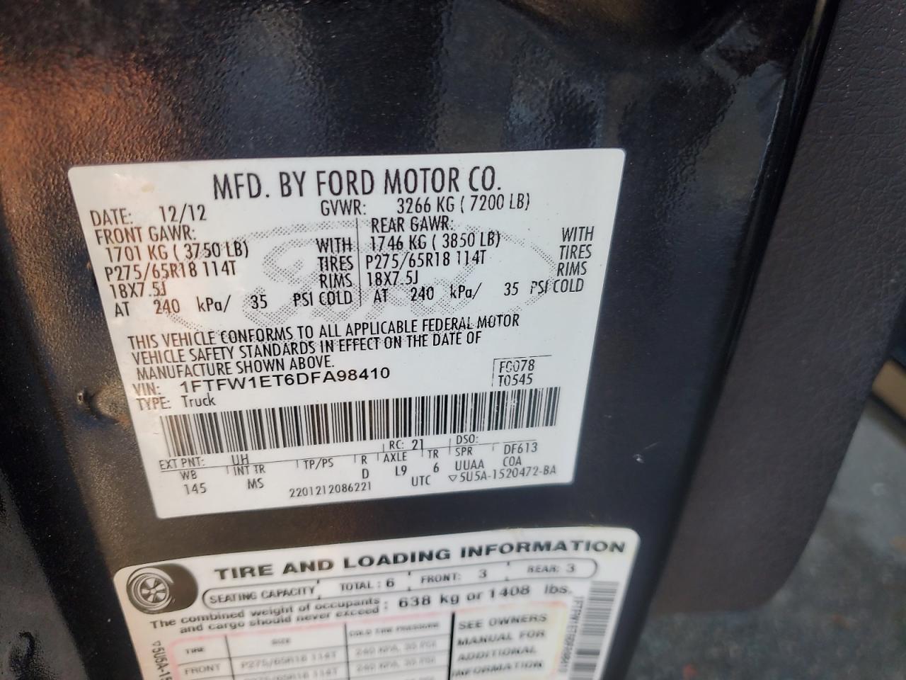 2013 Ford F150 Supercrew