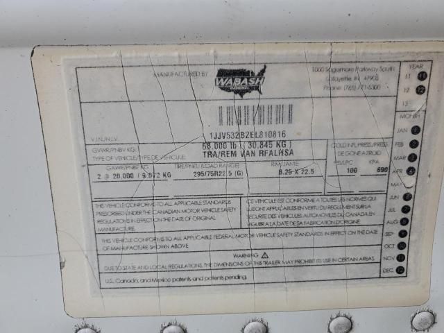2014 Wabash Rfalhsa Refrigerated Van Trailer