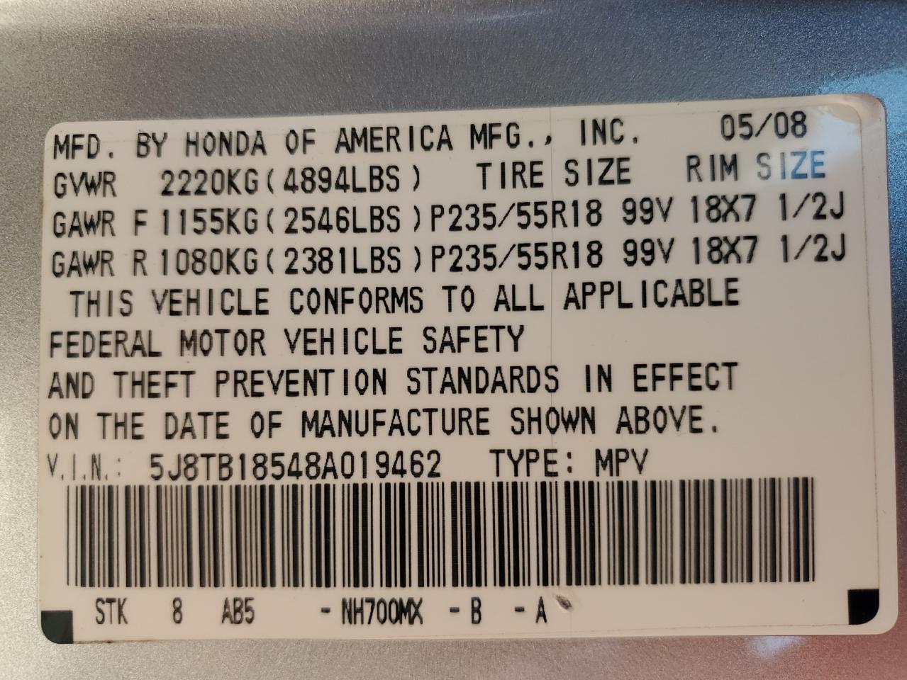 2008 Acura Rdx Technology