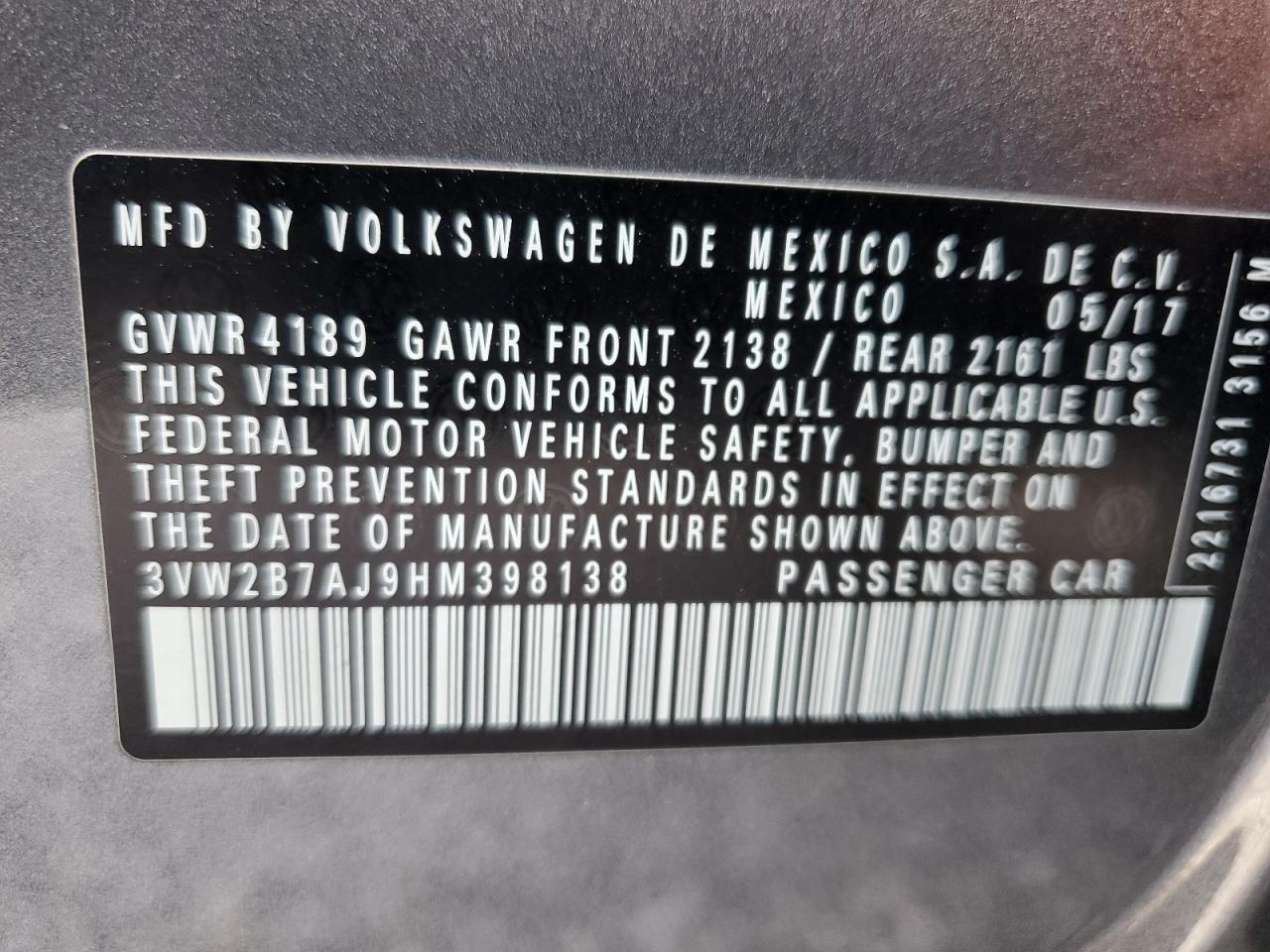 2017 Volkswagen Jetta s