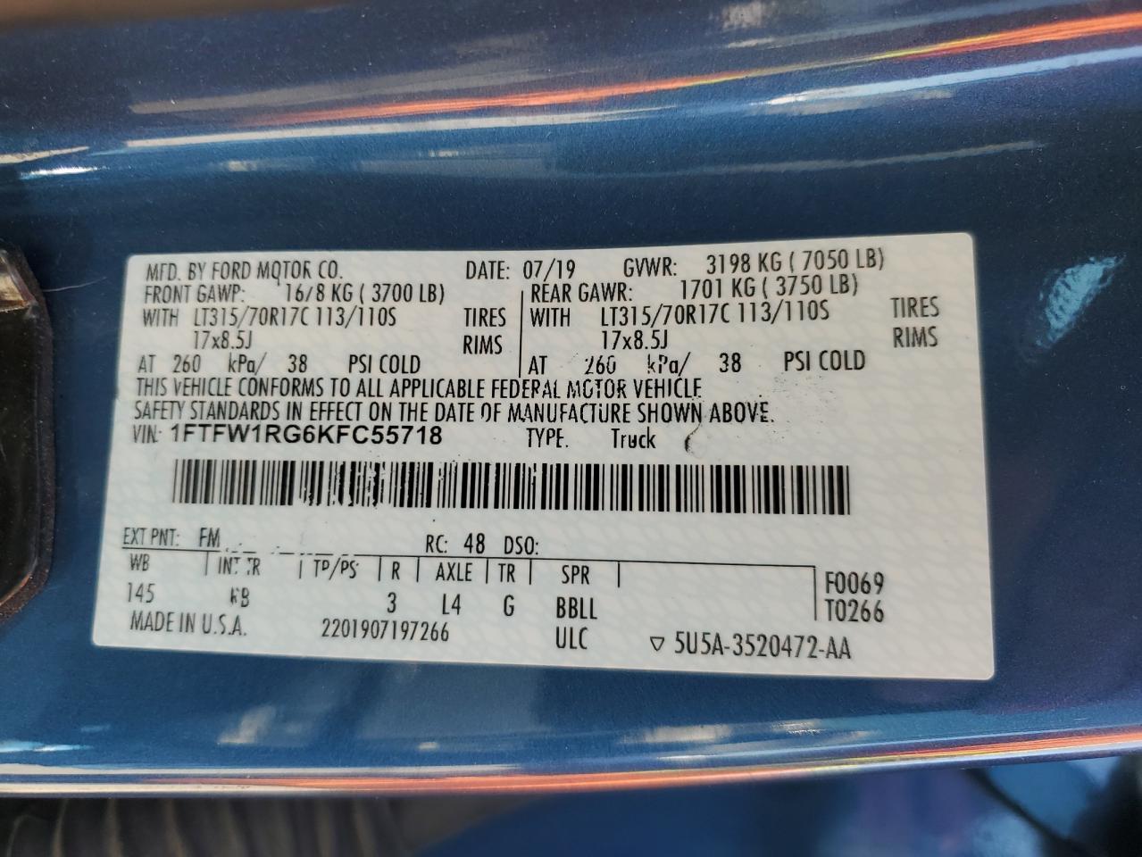 2019 Ford F150 Raptor