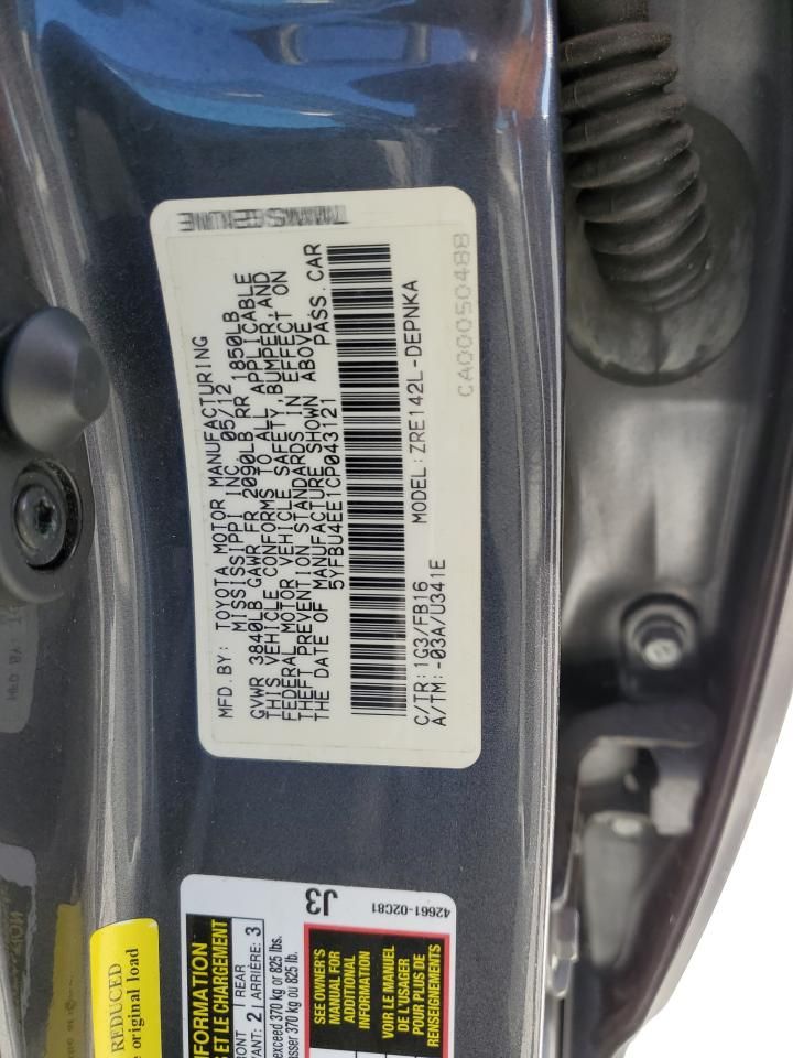 2012 Toyota Corolla Base