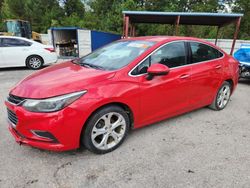Salvage cars for sale from Copart Midway, FL: 2017 Chevrolet Cruze Premier