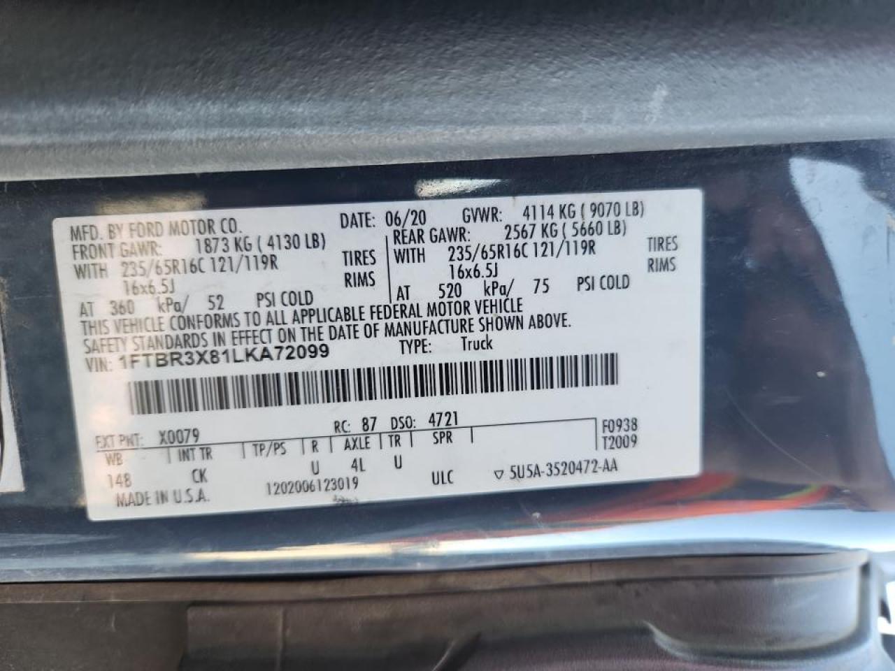 2020 Ford Transit Delivery Van