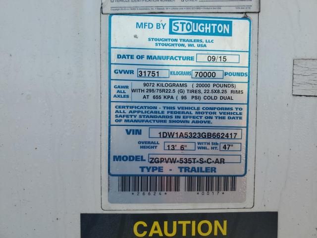 2016 Stoughton DRY Van Trailer