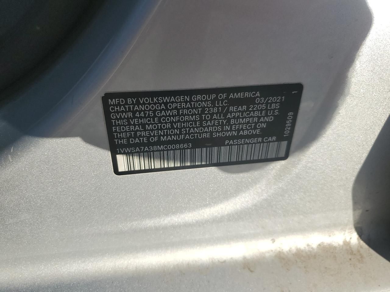 2021 Volkswagen Passat se