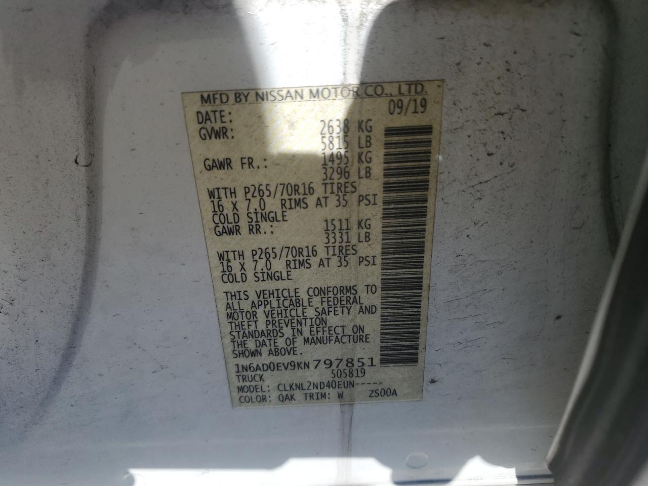 2019 Nissan Frontier SV