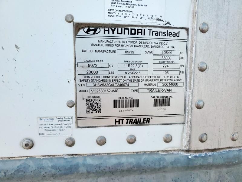 2020 Hyundai VC2530152-AJS DRY Van Trailer