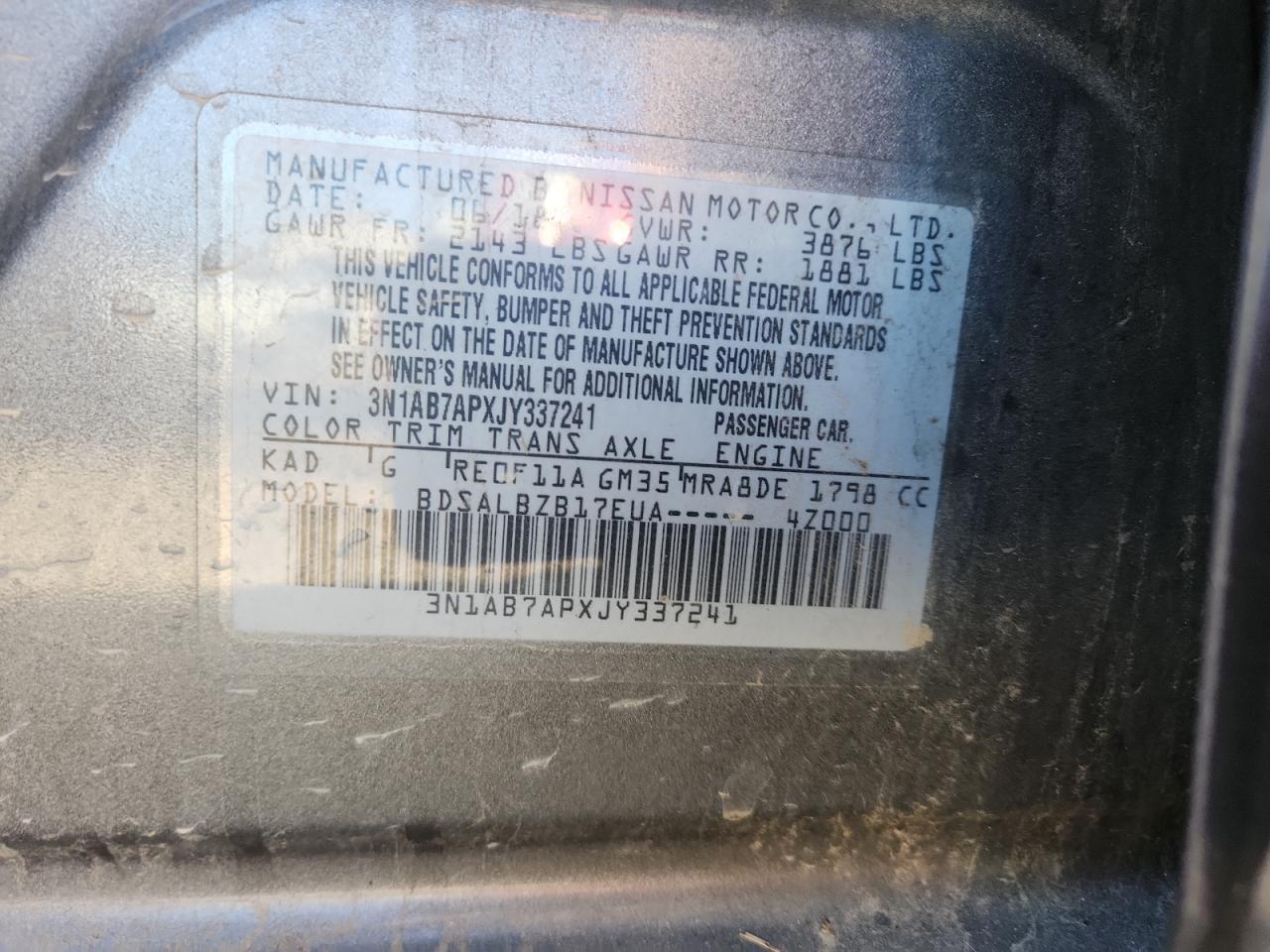 2018 Nissan Sentra s