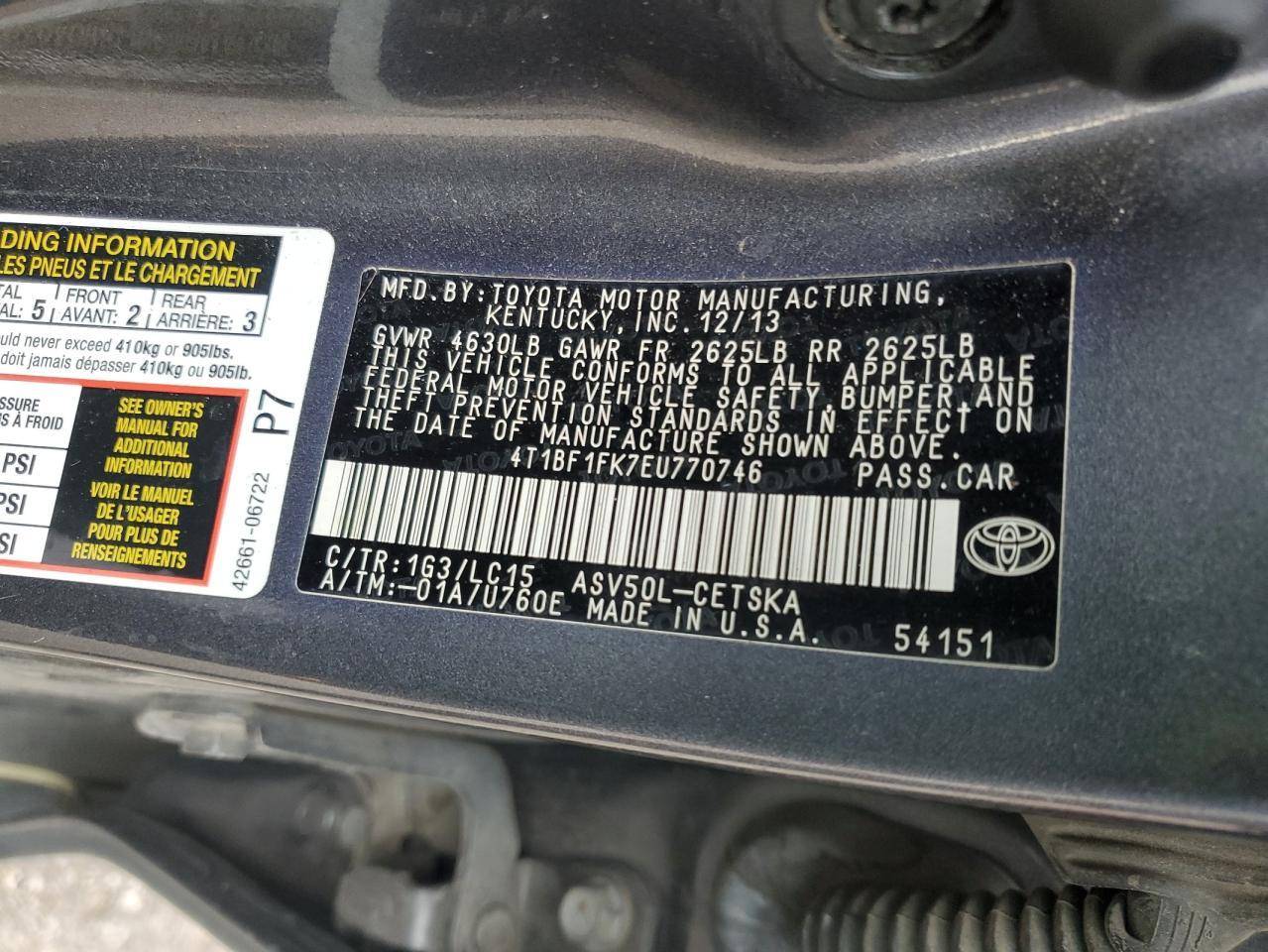 2014 Toyota Camry l