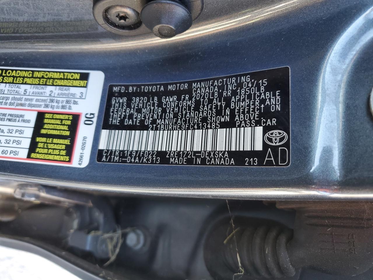 2015 Toyota Corolla l