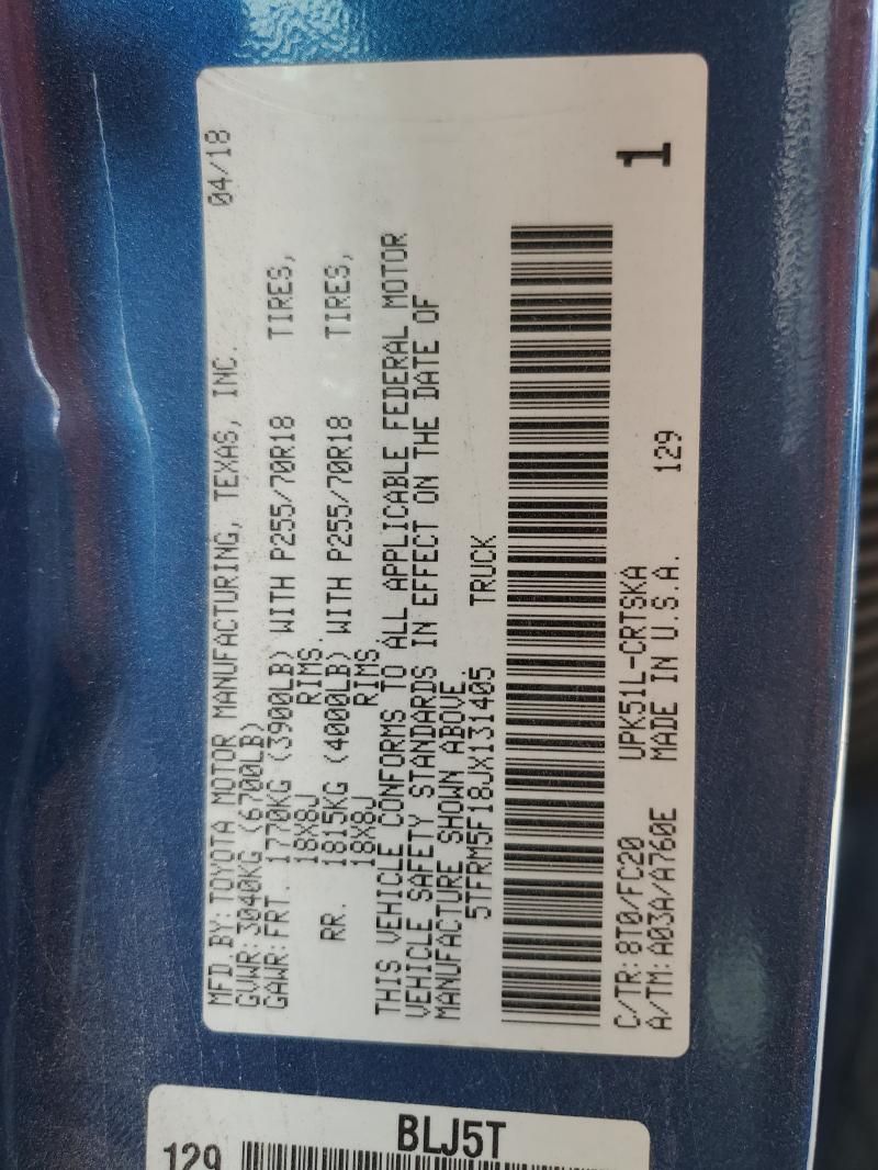 2018 Toyota Tundra SR5