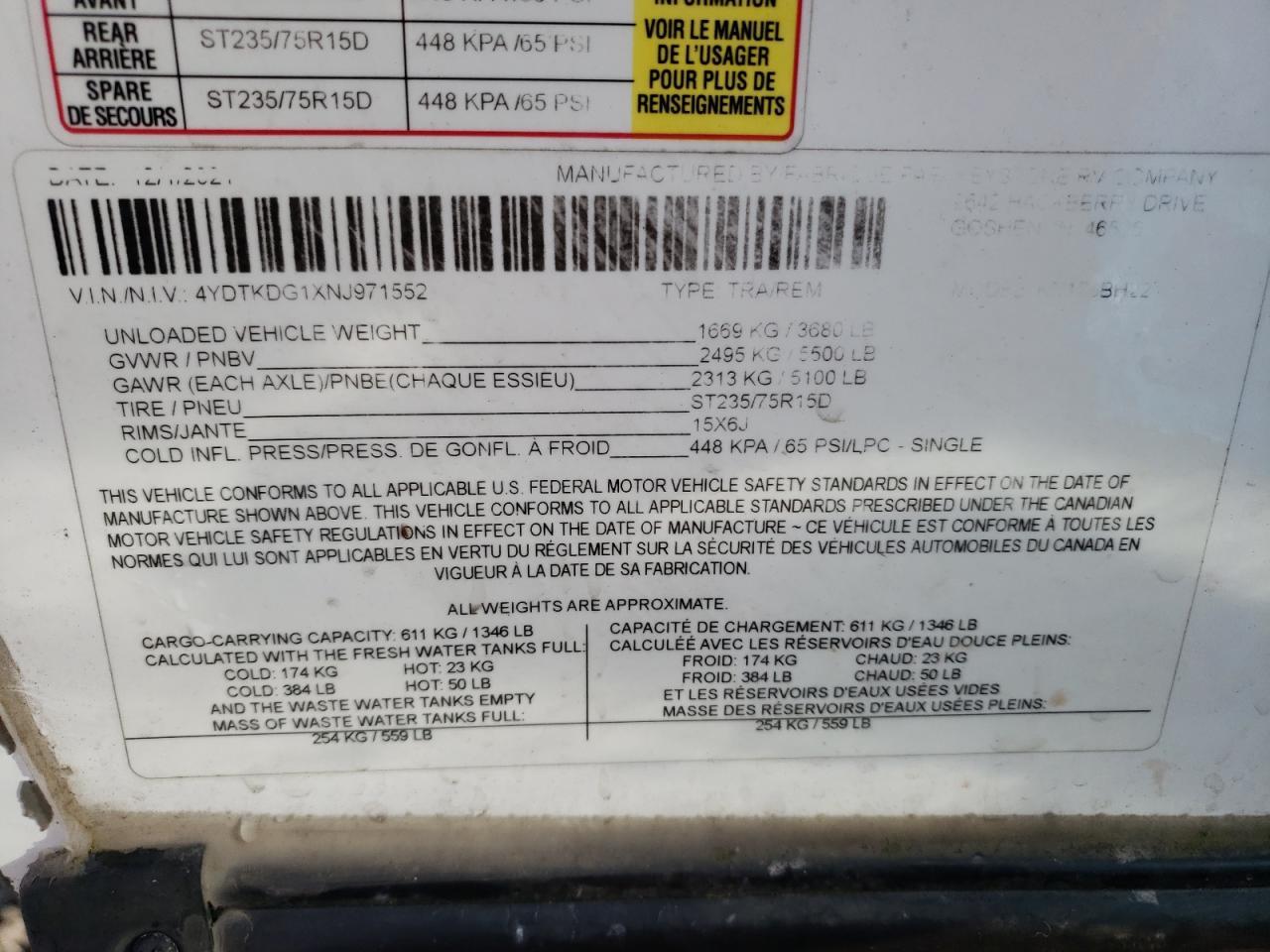 2022 Kodiak Travel Trailer