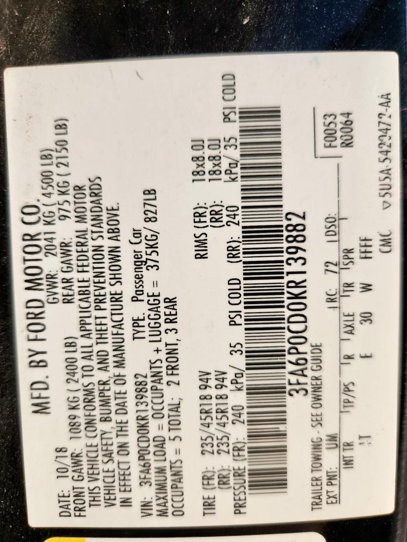 2019 Ford Fusion SEL