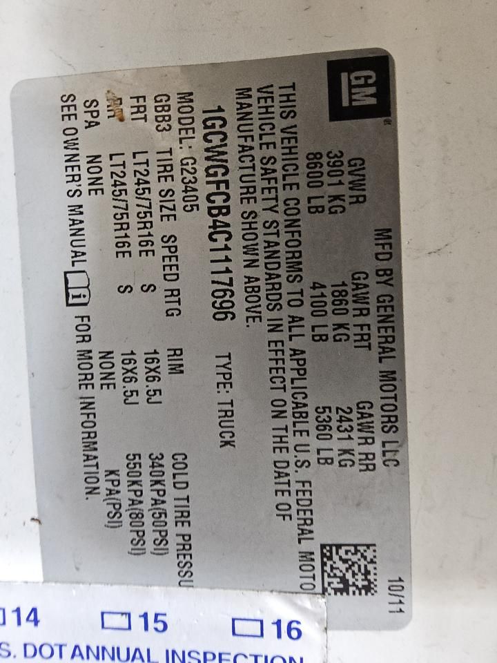 2012 Chevrolet Express G2500