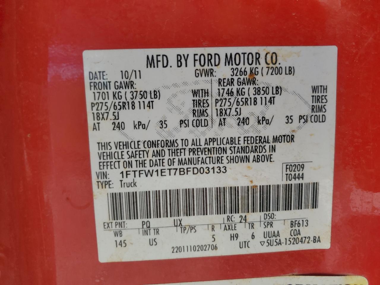 2011 Ford F150 Supercrew