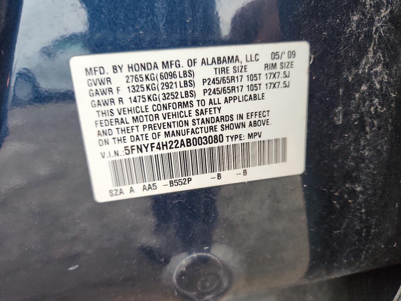 2010 Honda Pilot lx
