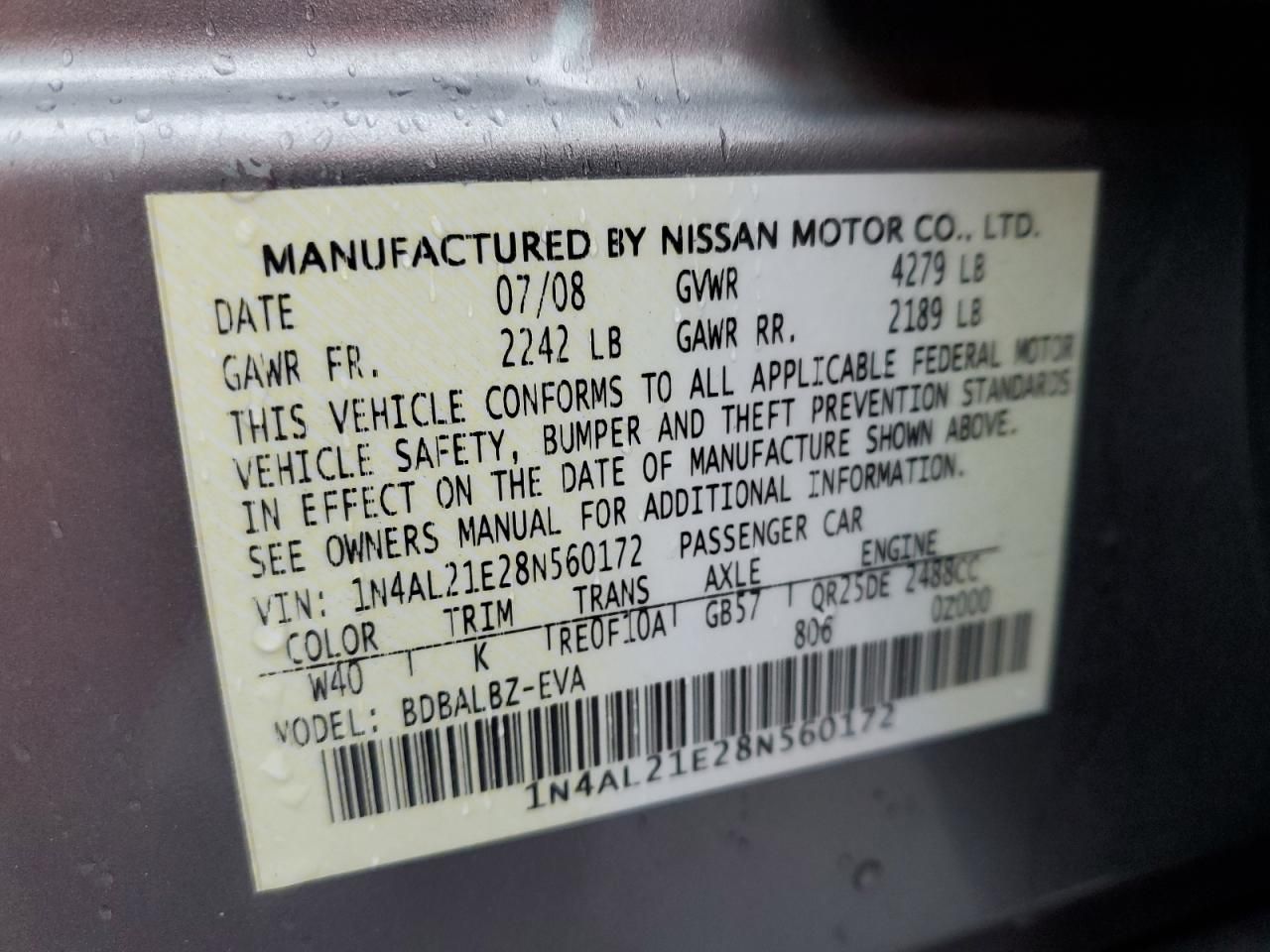 2008 Nissan Altima 2.5