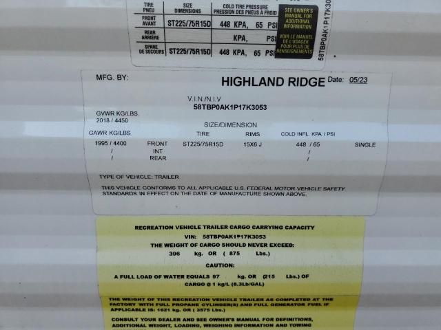 2023 Highland Ridge Trailer