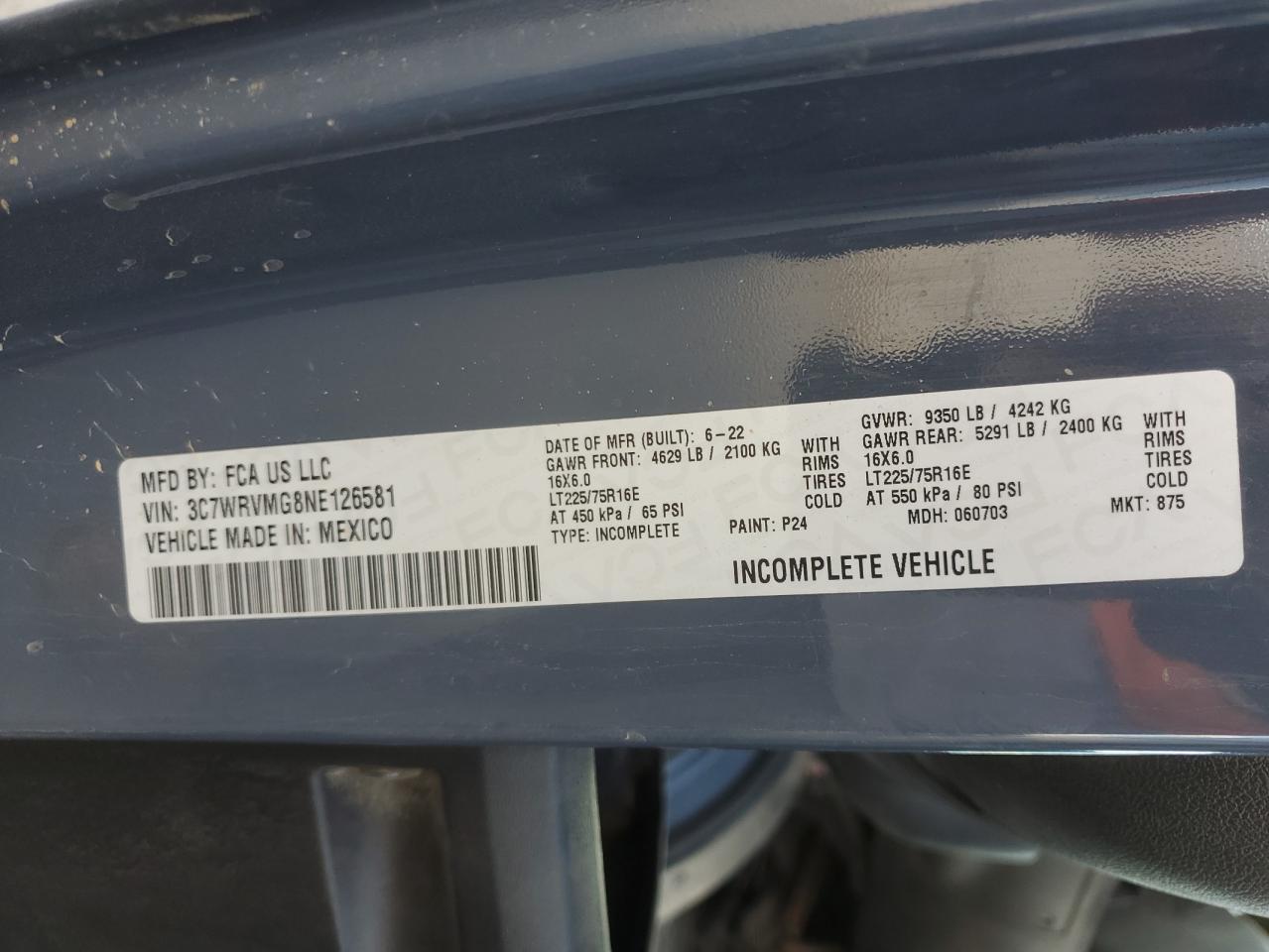 2022 Dodge RAM Promaster 3500 3500 Standard