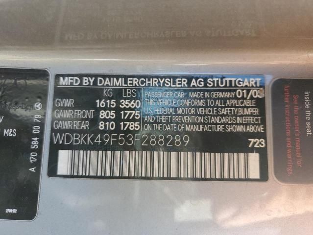 2003 Mercedes-Benz Slk 230 Kompressor