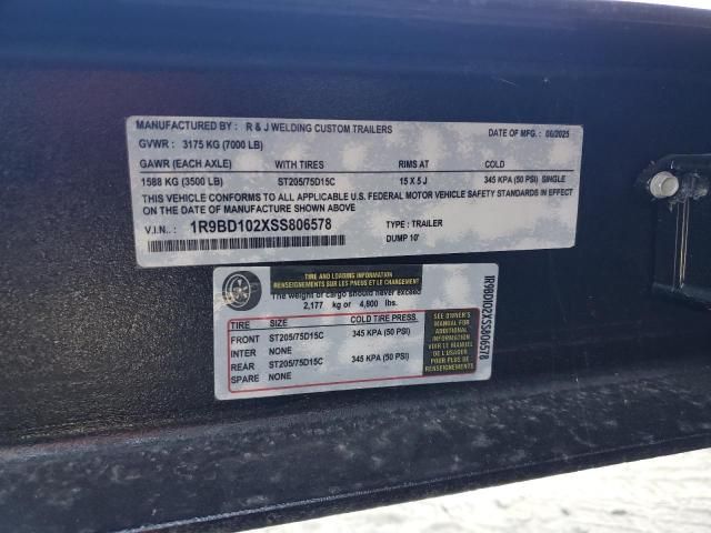 2025 Rjwct Trailers 2025 RJ Welding 10' Dump Trailer