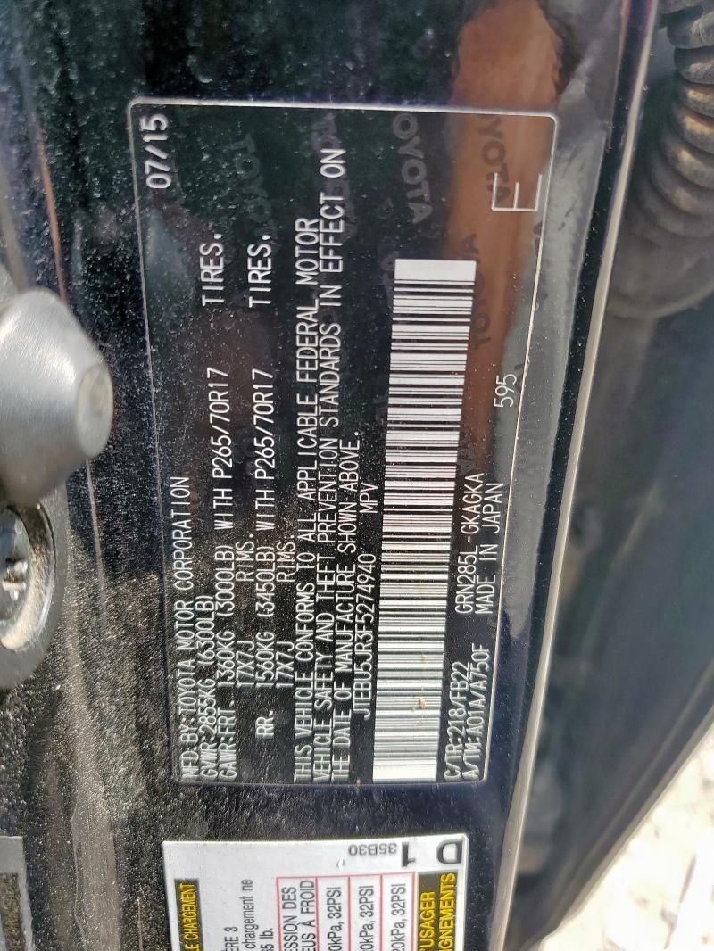 2015 Toyota 4runner SR5/SR5 Premium