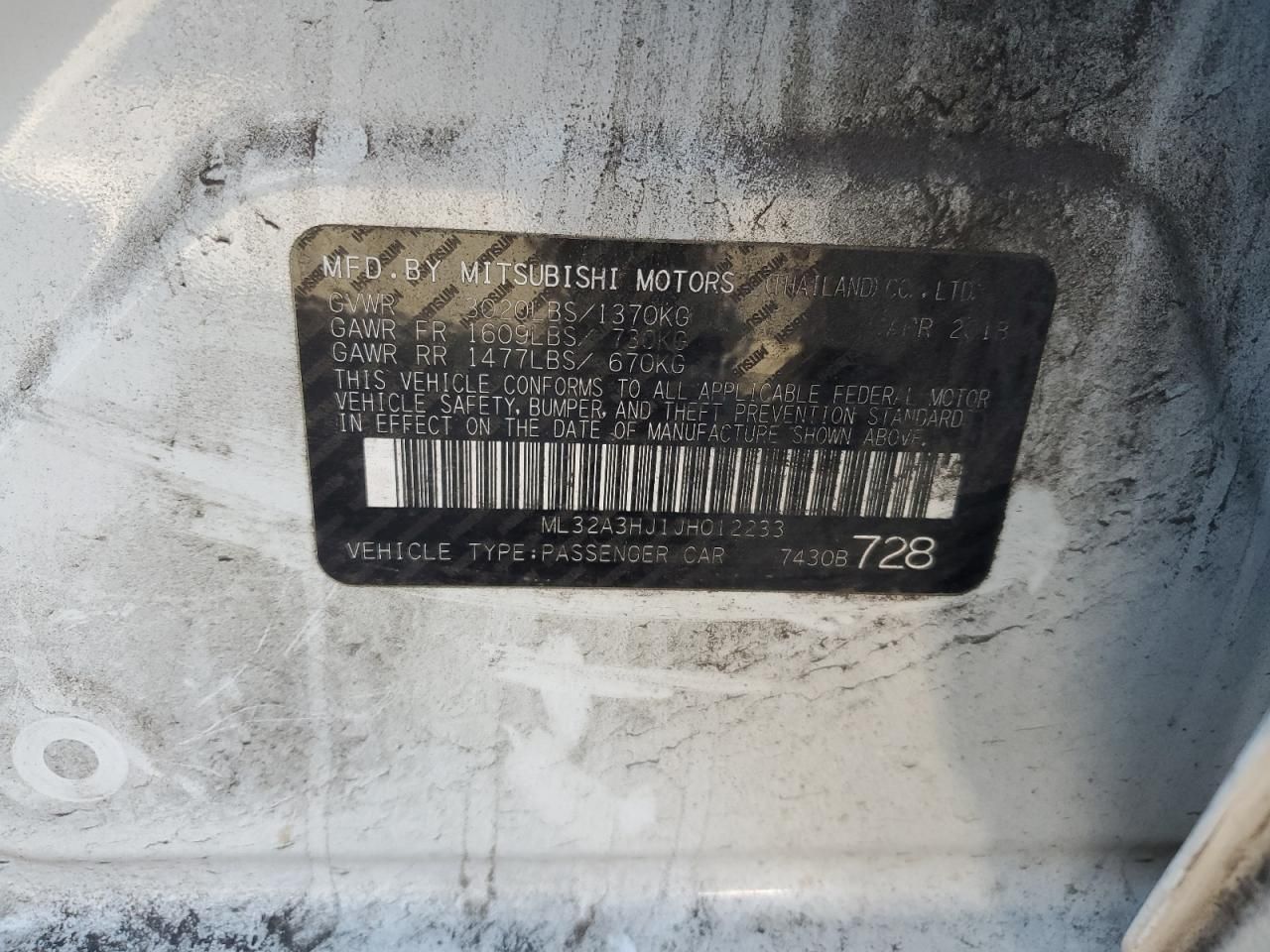 2018 Mitsubishi Mirage es