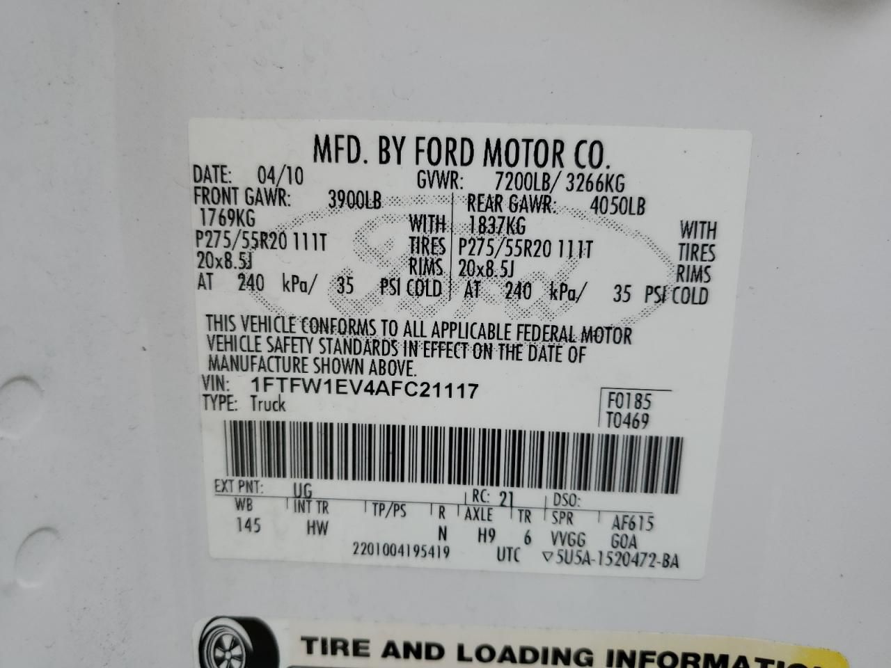 2010 Ford F150 Supercrew