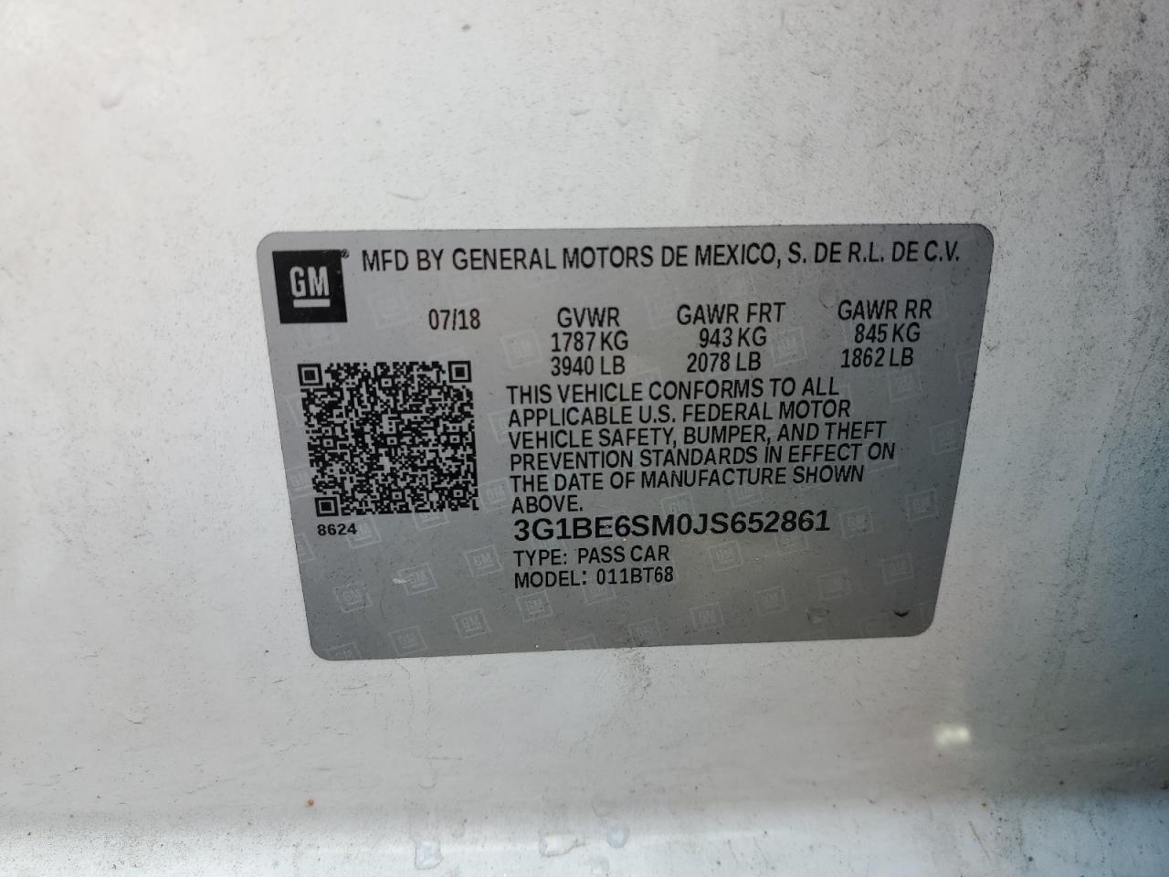 2018 Chevrolet Cruze lt