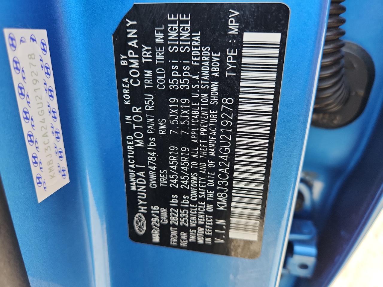 2016 Hyun Dai Tucson Limited
