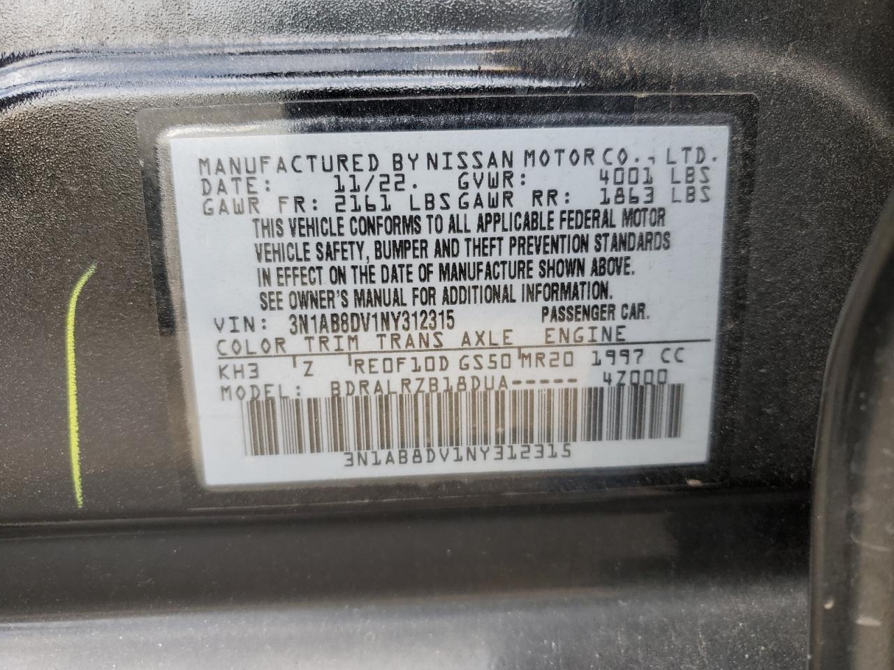 2022 Nissan Sentra sr