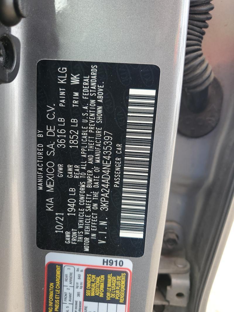 2022 KIA Rio lx