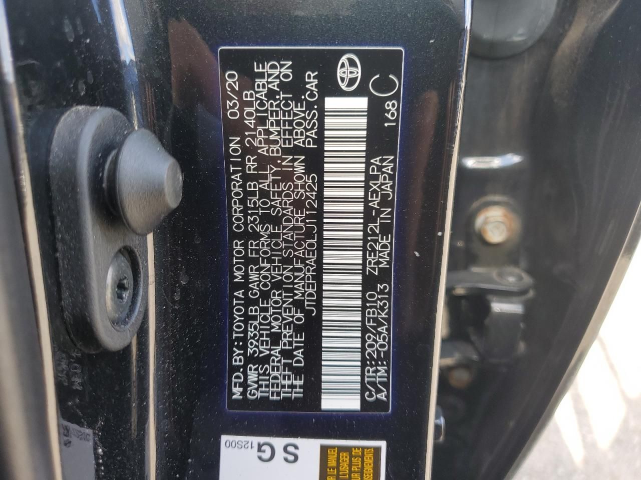 2020 Toyota Corolla le