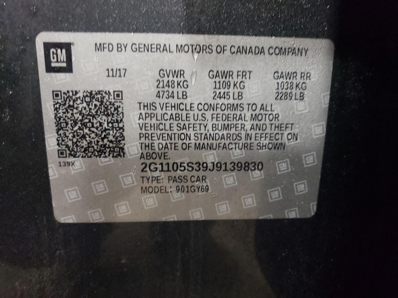 2018 Chevrolet Impala lt