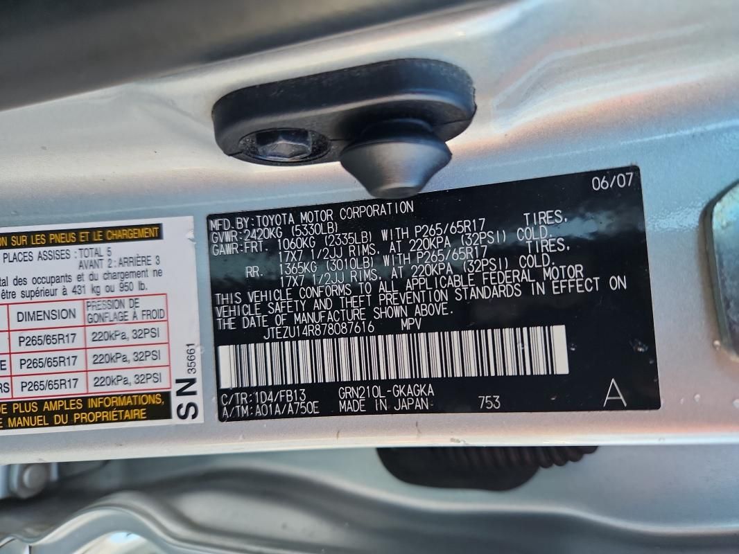 2007 Toyota 4runner SR5