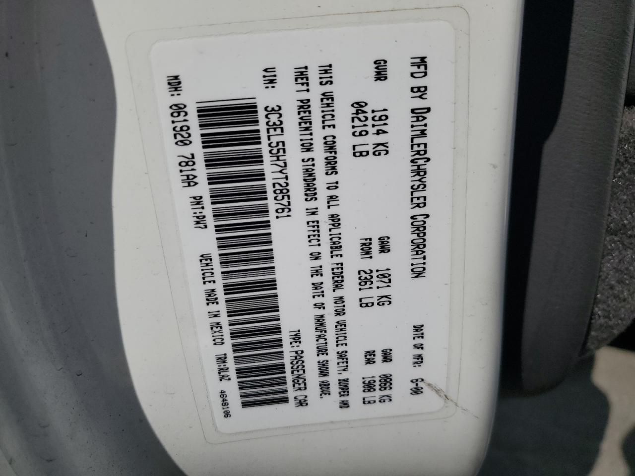 2000 Chrysler Sebring jxi